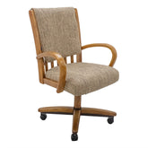 Chromcraft Baylor Collection Quick Shipping Chair in Chestnut Finish With Bamboo Friar Fabric