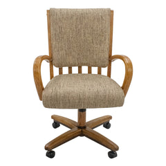 Chromcraft Baylor Collection Quick Shipping Chair in Chestnut Finish With Bamboo Friar Fabric