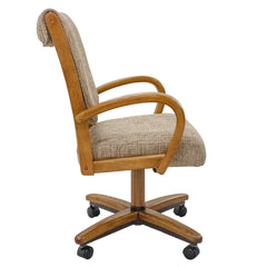Chromcraft Baylor Collection Quick Shipping Chair in Chestnut Finish With Bamboo Friar Fabric